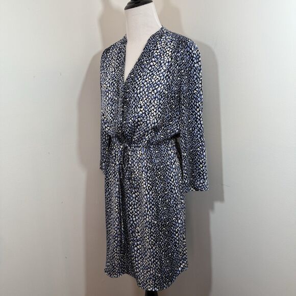 Diane Von Furstenberg Silk Dress 4 DVF Button Up Freya Heart Print Graphic Snake - Picture 5 of 16